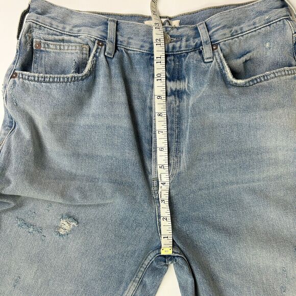 We the Free People Lasso High Rise Jeans Distressed Light Wash Blue Denim Sz 30 - Picture 8 of 16